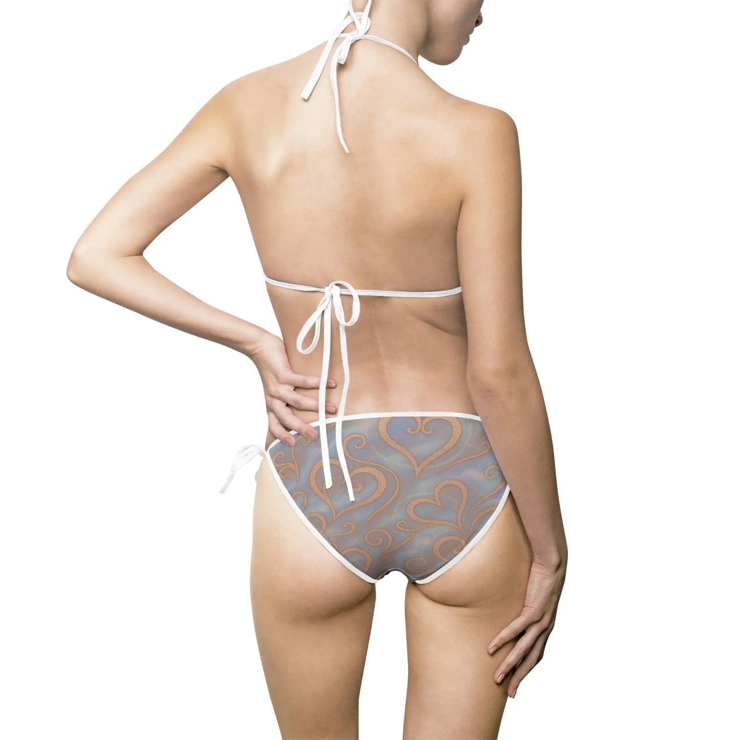 Bikini Swimsuit - Whimsical Romantic Rose Gold and Blush Pink Design Printify