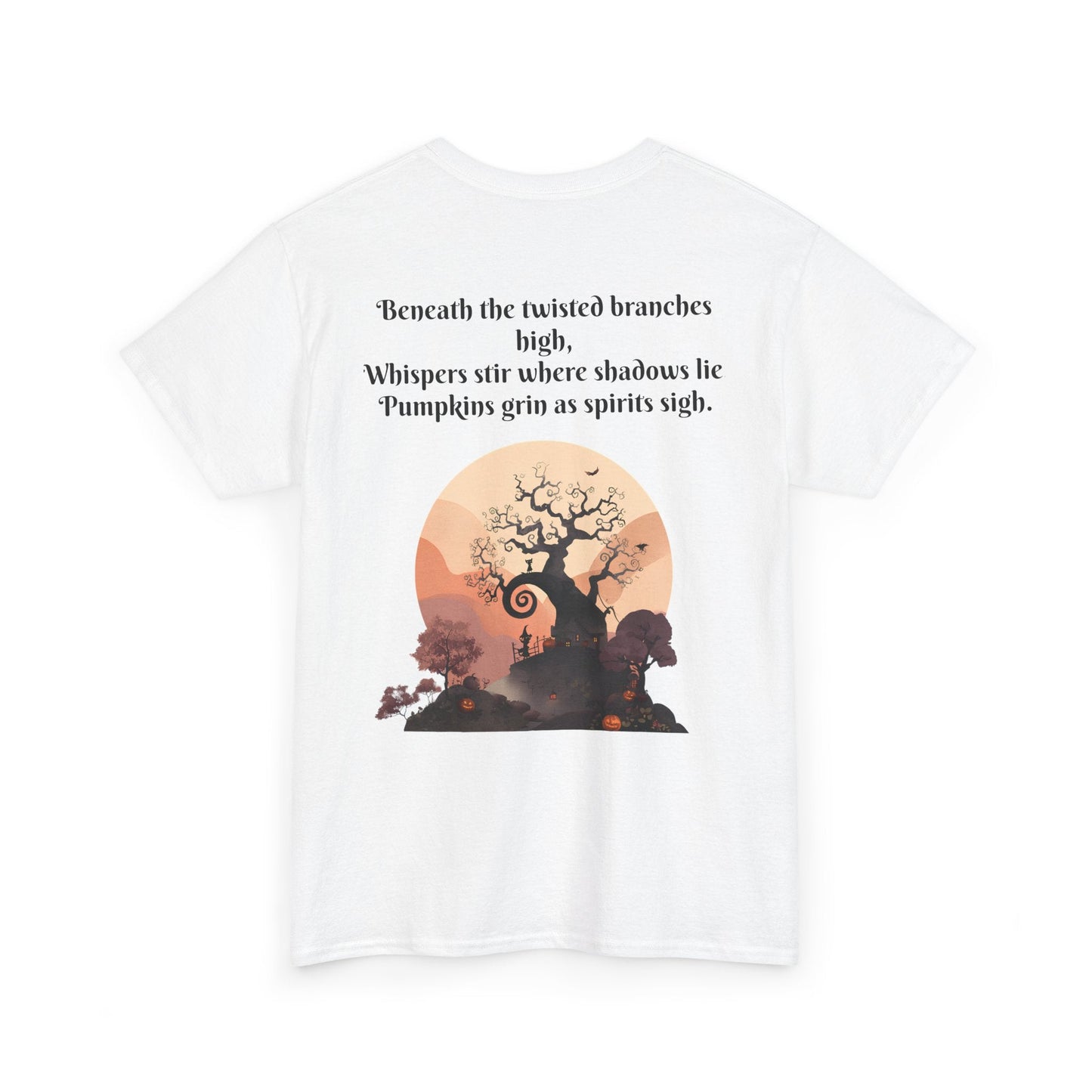 Spooky Sunset Tee, Halloween Shirt, Fall Apparel, Unisex Graphic Tee, Autumn Vibes, Cozy Casual Wear Printify