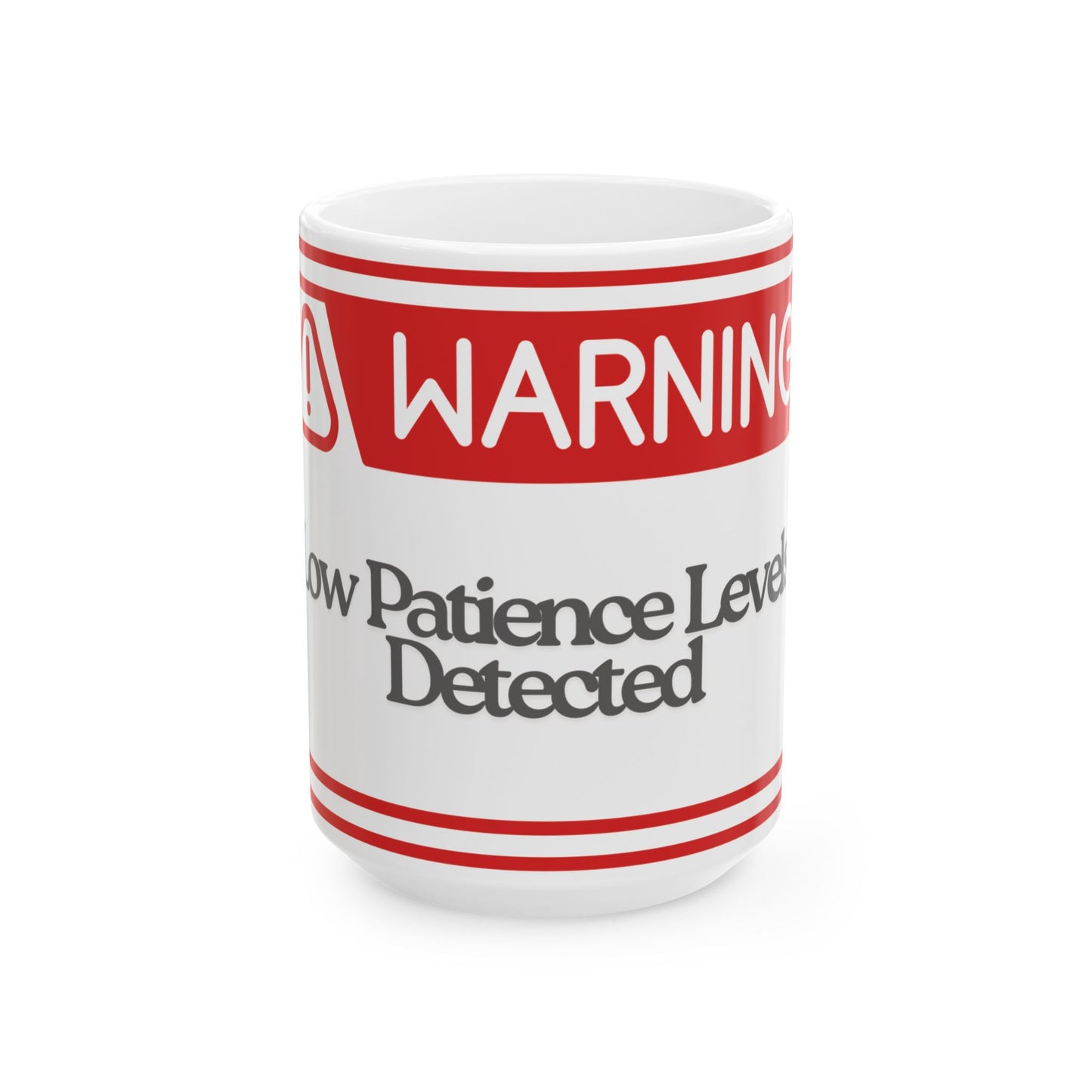 Warning Mug: Low Patience Levels Detected', Fun Coffee Cup, Gift for Coworkers, Office Humor, Birthday Present