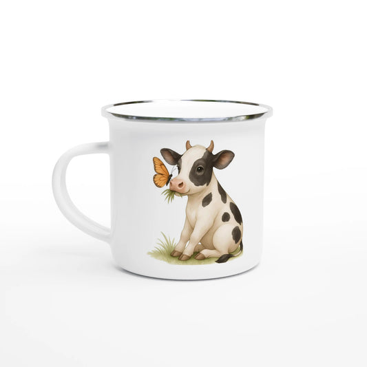 Barnyard Sarcasm - Humourous Cow Tails Collection - White 12oz Enamel Mug | Unique Everyday Designz Home, Gifts & Apparel A Lid for Every Pot ~Everyday Designz~