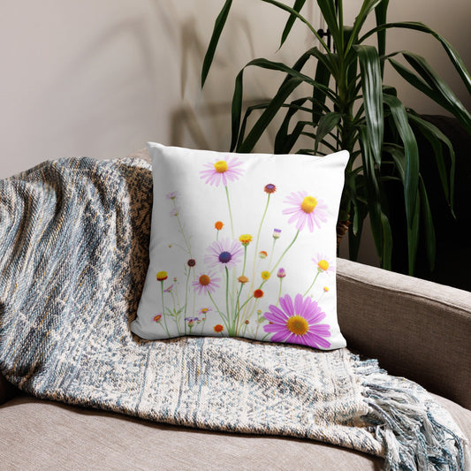 Basic Pillow (Case + Pillow)- Wild Flowers – Vibrant Floral Design for Home Decor (3 Sizes Available) | Unique Everyday Designz Home, Gifts & Apparel A Lid for Every Pot ~Everyday Designz~