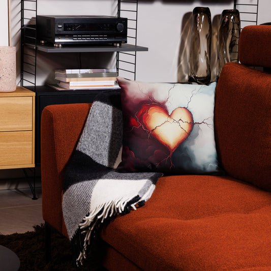 Broken Hearted "One of a Kind" AI Artwork - Premium Pillow | Unique Everyday Designz Home, Gifts & Apparel A Lid for Every Pot ~Everyday Designz~