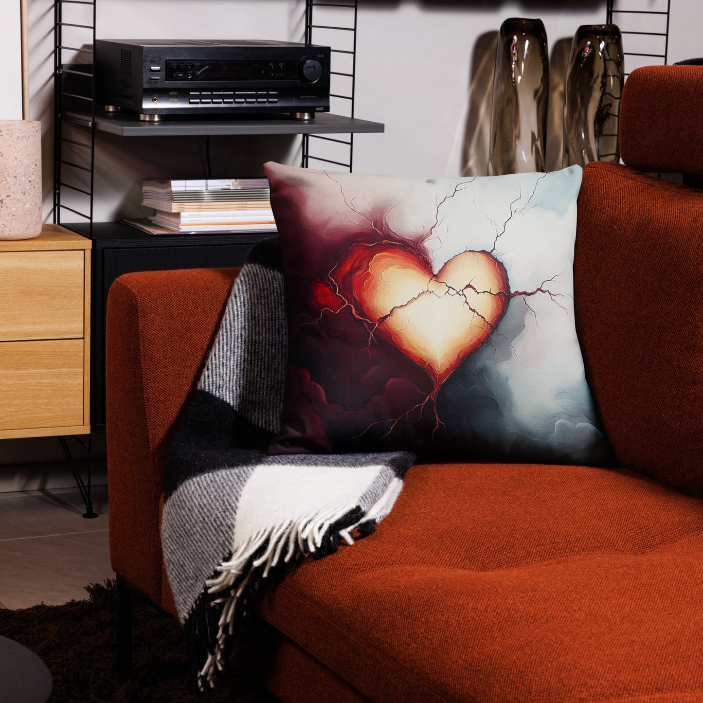 Broken Hearted "One of a Kind" AI Artwork - Premium Pillow | Unique Everyday Designz Home, Gifts & Apparel A Lid for Every Pot ~Everyday Designz~