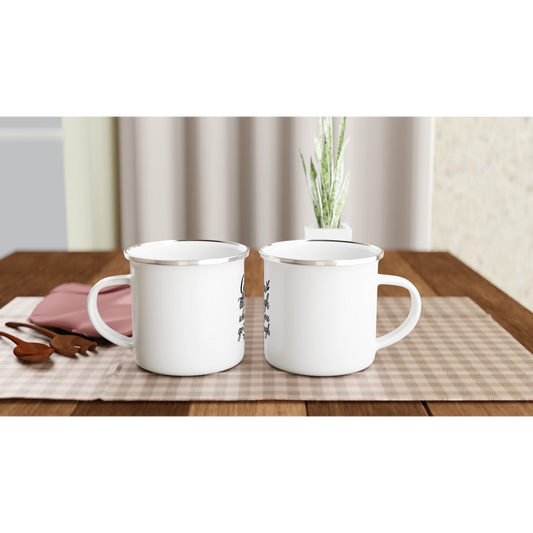 "Grow Through What You Go Through" Inspirational Enamel Mug – 12oz Motivational Companion | Unique Everyday Designz Home, Gifts & Apparel A Lid for Every Pot ~Everyday Designz~