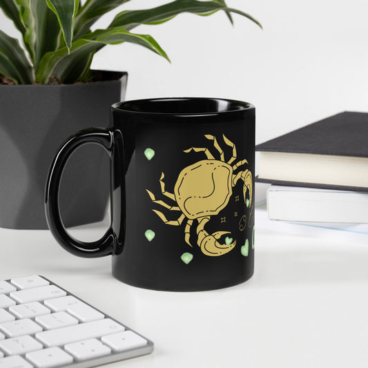 Zodiac Cancer - Comfortably Claws Out - 11oz and 15ozBlack Glossy Mug | Unique Everyday Designz Home, Gifts & Apparel A Lid for Every Pot ~Everyday Designz~