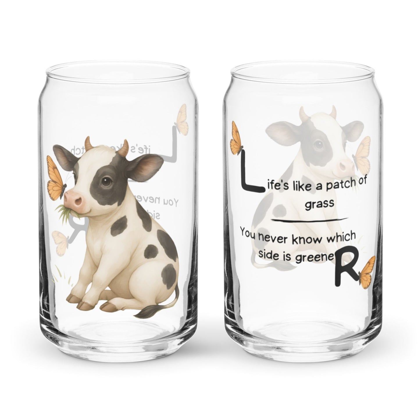 Barnyard Sarcasm - Humourous Cow Tails Collection -Can-shaped glass | Unique Everyday Designz Home, Gifts & Apparel A Lid for Every Pot ~Everyday Designz~