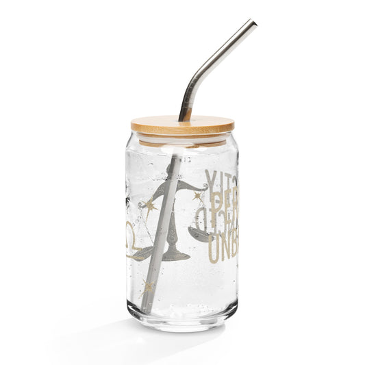 Zodiac Libra - Perfectly Unbalanced -Gold Lettering - 16oz Can-shaped glass | Unique Everyday Designz Home, Gifts & Apparel A Lid for Every Pot ~Everyday Designz~