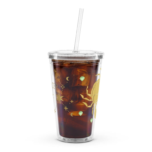 Zodiac Cancer - Comfortably Claws Out - 16oz Clear plastic tumbler | Unique Everyday Designz Home, Gifts & Apparel A Lid for Every Pot ~Everyday Designz~