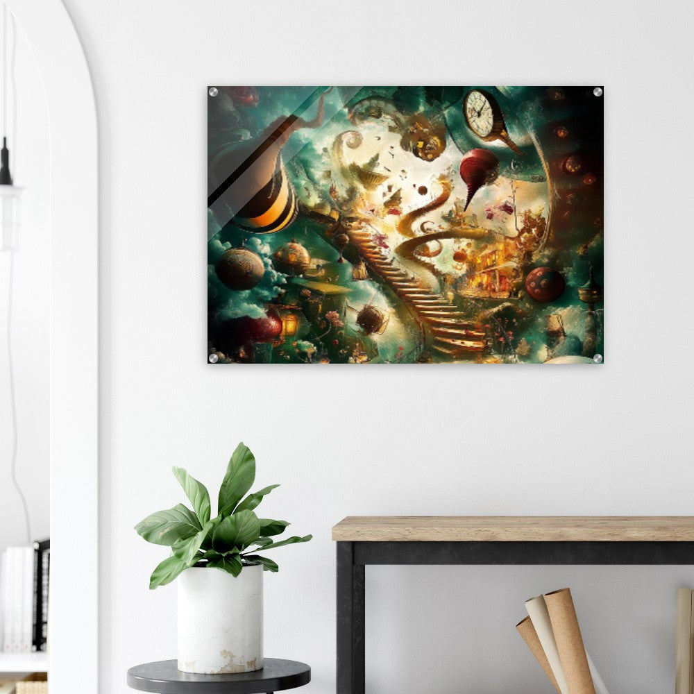 A Wonderland Tornado" Acrylic Print – Exclusive AI-Generated Surreal Fantasy Art (28x40) | Unique Everyday Designz Home, Gifts & Apparel A Lid for Every Pot ~Everyday Designz~