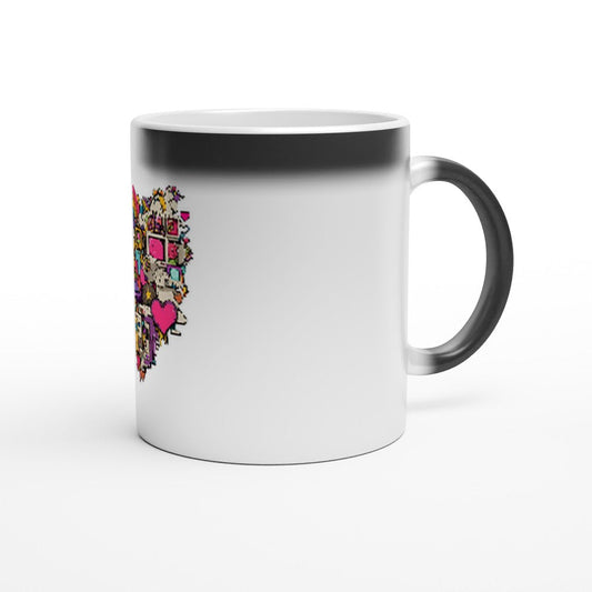 Creative Heart Magic Color Changing Mug – One of a kind AI-Generated Nostalgic Pop Culture Art (11oz) | Unique Everyday Designz Home, Gifts & Apparel A Lid for Every Pot ~Everyday Designz~