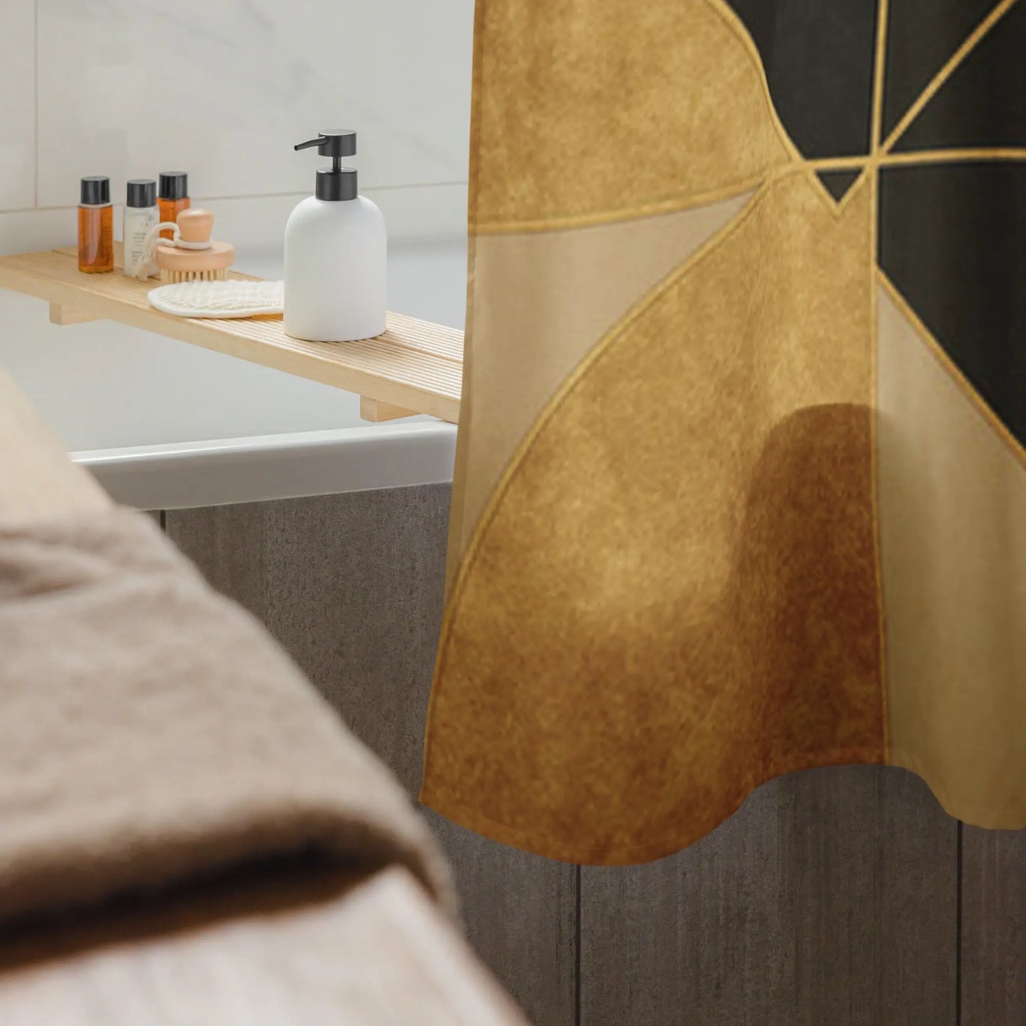 Durable Water Resistant Shower Curtain Geometric Abstract A Lid for Every Pot ~ Everyday Designz ~