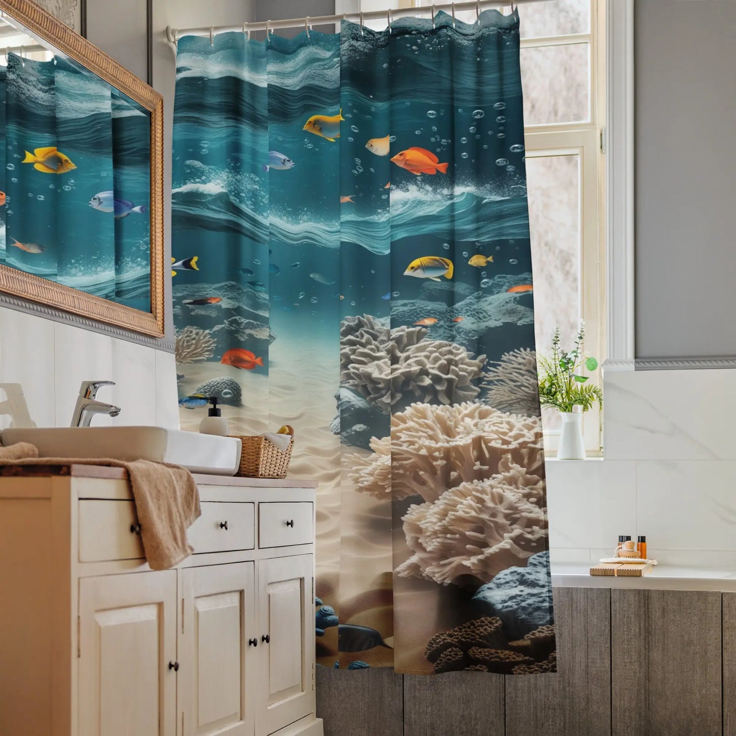 Durable Water Resistant Shower curtain - Oceanic A Lid for Every Pot ~ Everyday Designz ~
