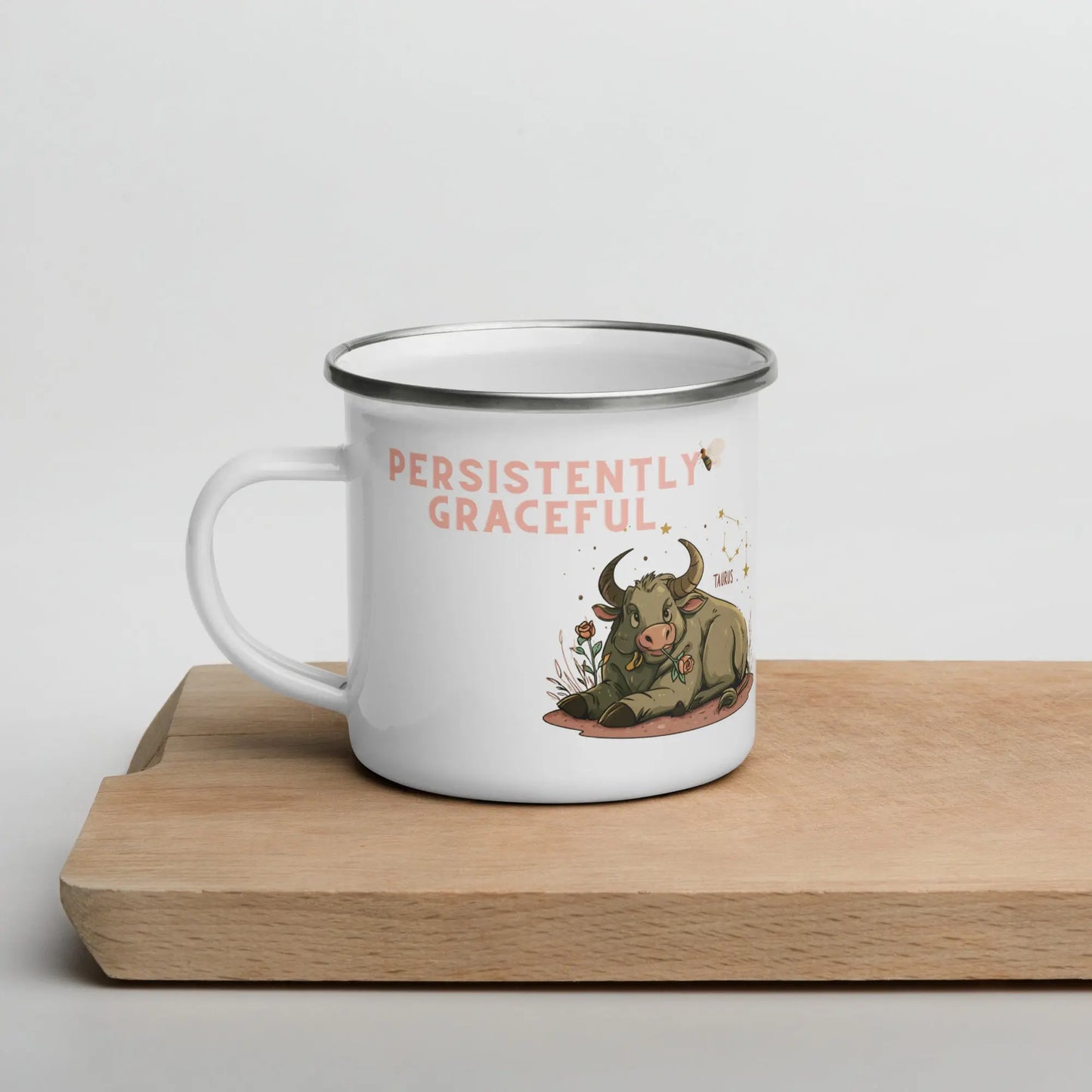 Zodiac Taurus - Persistently Graceful Enamel Mug A Lid for Every Pot ~ Everyday Designz ~