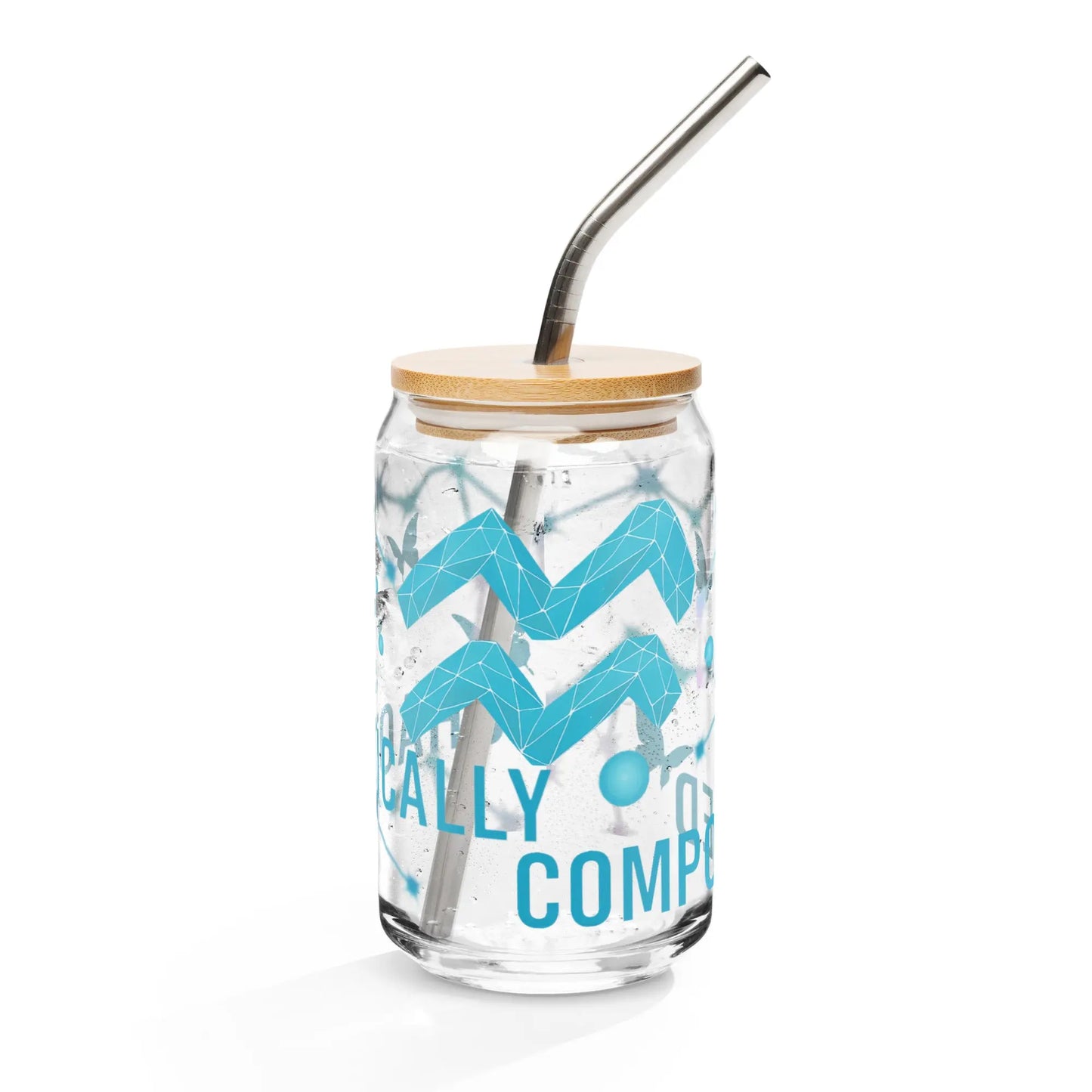 Zodiac Aquarius - Chaotically Composed - 16oz with and without Lid and Straw -Can-shaped glass A Lid for Every Pot ~ Everyday Designz ~