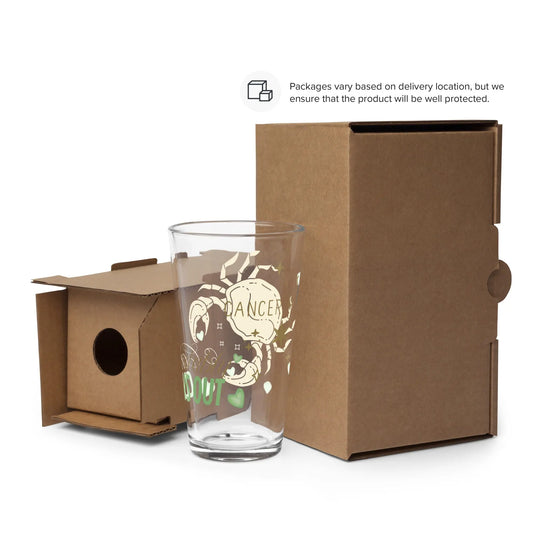 Zodiac Cancer - Comfortably Claws Out - 16oz Shaker pint glass A Lid for Every Pot ~ Everyday Designz ~