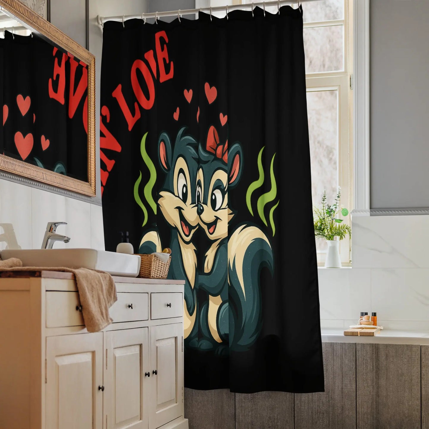 Durable - Water Resistant Shower Curtain STINKIN'LOVE A Lid for Every Pot ~ Everyday Designz ~