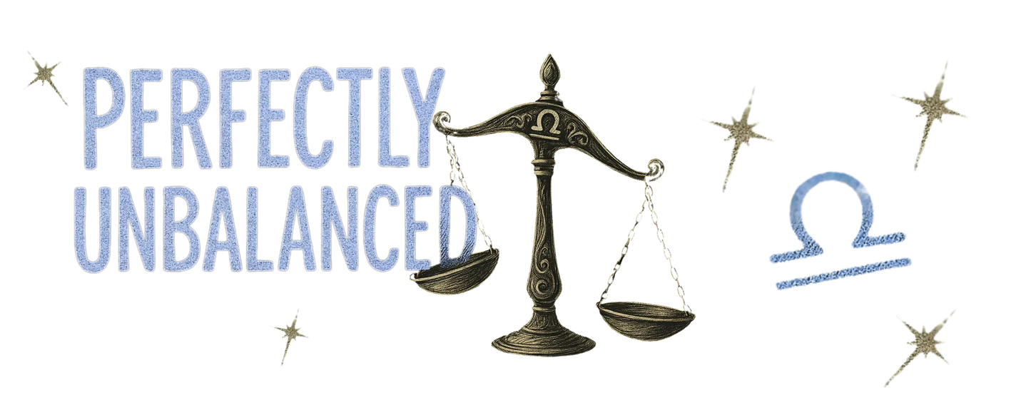 Zodiac Libra - Perfectly Unbalanced - Blue Lettering - 25oz and 40oz Travel mug with a handle | Unique Everyday Designz Home, Gifts & Apparel A Lid for Every Pot ~Everyday Designz~