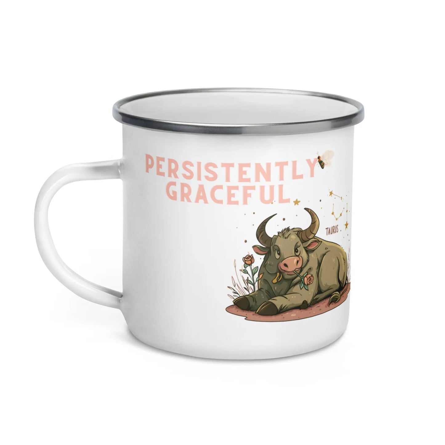 Zodiac Taurus - Persistently Graceful Enamel Mug A Lid for Every Pot ~ Everyday Designz ~