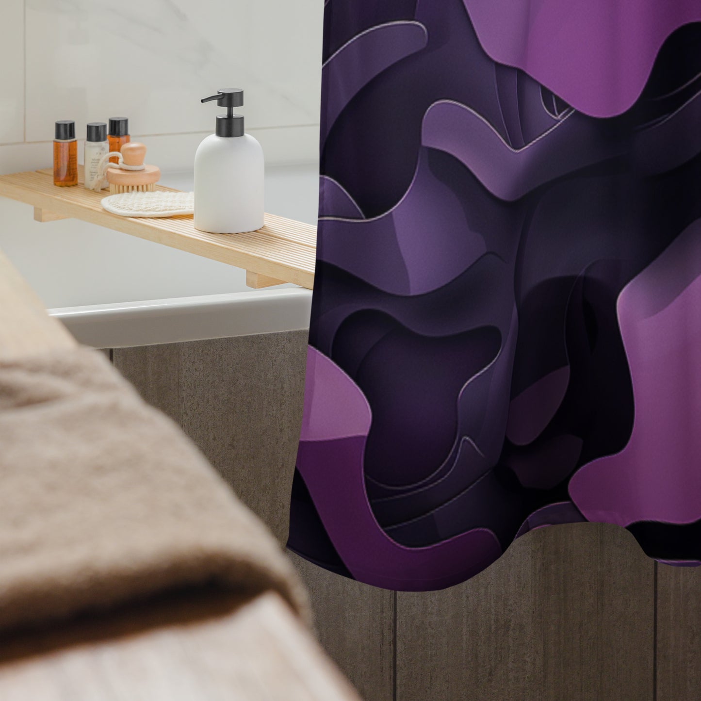 8k Purple Camouflage - Shower curtain