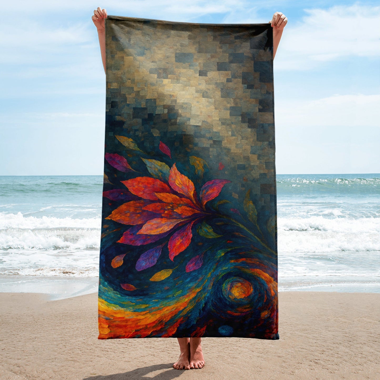 Towel- colorful abstracted wild flower | Unique Everyday Designz Home, Gifts & Apparel A Lid for Every Pot ~Everyday Designz~