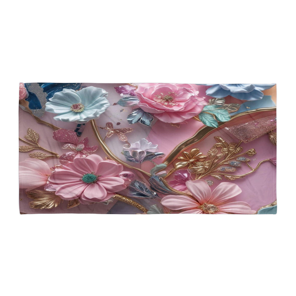 30"X60" Towel Bold Flowers and Marble | Unique Everyday Designz Home, Gifts & Apparel A Lid for Every Pot ~Everyday Designz~