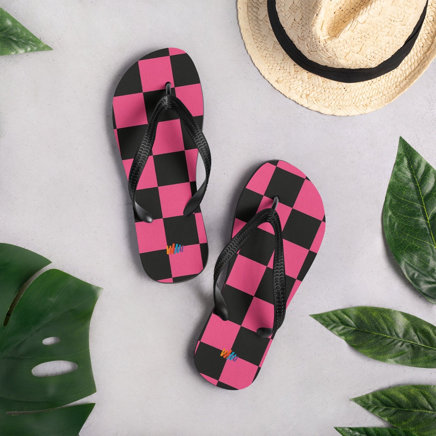Pink and Black Checkered (Both Sides) Flip-Flops | Unique Everyday Designz Home, Gifts & Apparel A Lid for Every Pot ~Everyday Designz~