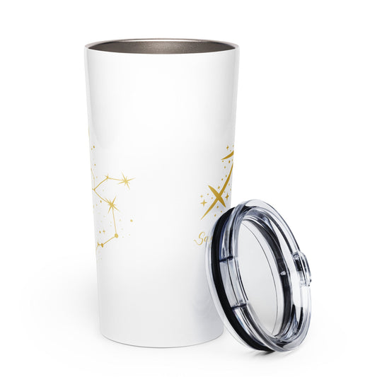 Zodiac Sagittarius - Aimless Precision - 20oz Tapered stainless steel tumbler with lid | Unique Everyday Designz Home, Gifts & Apparel A Lid for Every Pot ~Everyday Designz~