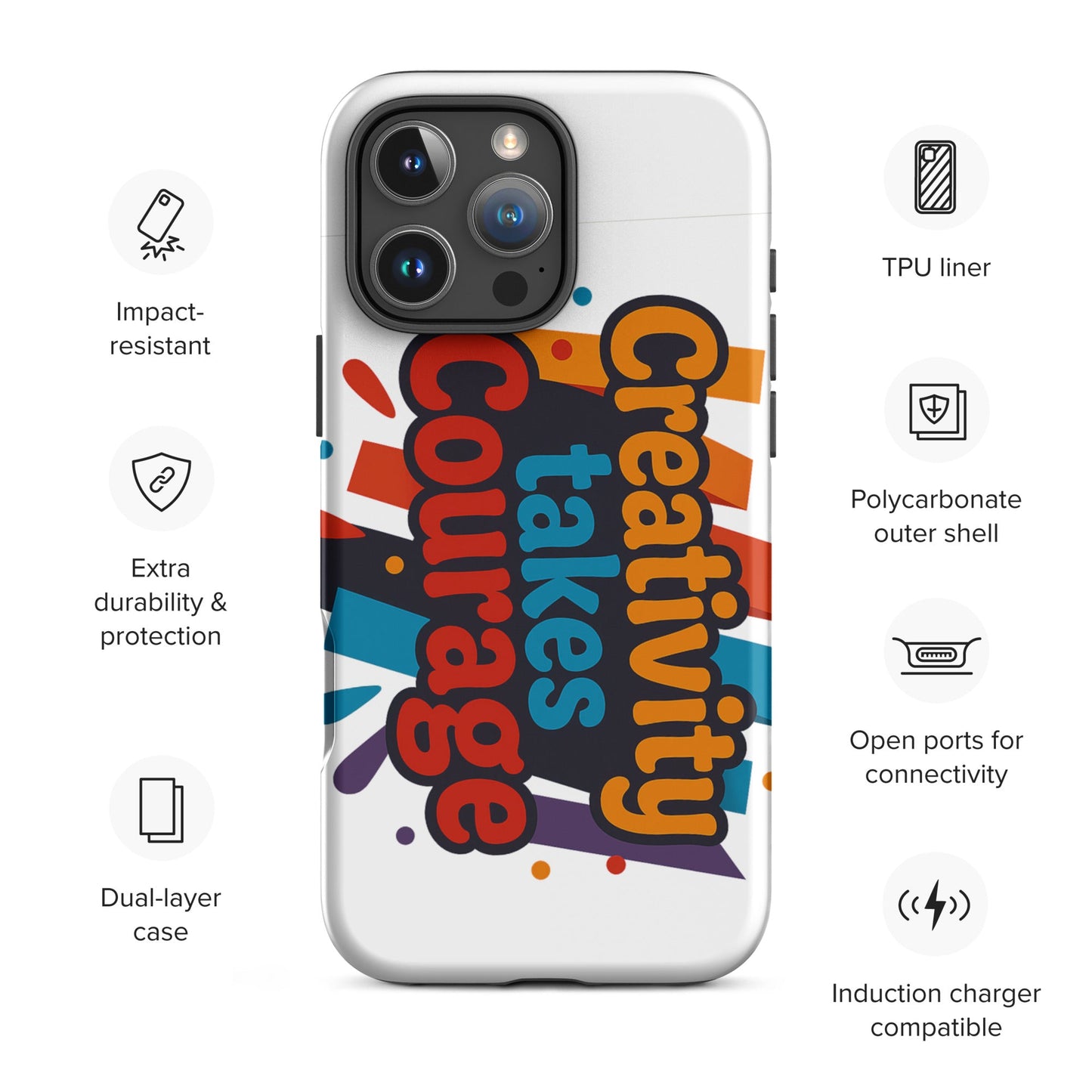 Creativity Takes Courage - Tough Case for iPhone® | Unique Everyday Designz Home, Gifts & Apparel A Lid for Every Pot ~Everyday Designz~