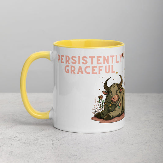 Zodiac Taurus - Persistently Graceful 11oz and 15oz Mug with Color Inside | Unique Everyday Designz Home, Gifts & Apparel A Lid for Every Pot ~Everyday Designz~
