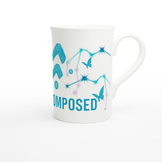 Zodiac Aquarius Chaotically Composed - White 10oz Porcelain Slim Mug | Unique Everyday Designz Home, Gifts & Apparel A Lid for Every Pot ~Everyday Designz~