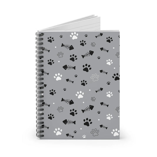 Paw Print Spiral Notebook - Perfect for Pet Lovers, Journal, School Supplies, Dog Mom Gift, Cute Stationery Printify