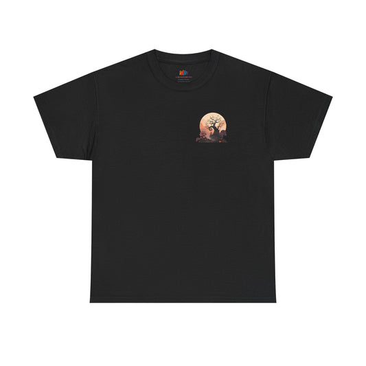 Spooky Sunset Tee, Halloween Shirt, Fall Apparel, Unisex Graphic Tee, Autumn Vibes, Cozy Casual Wear Printify