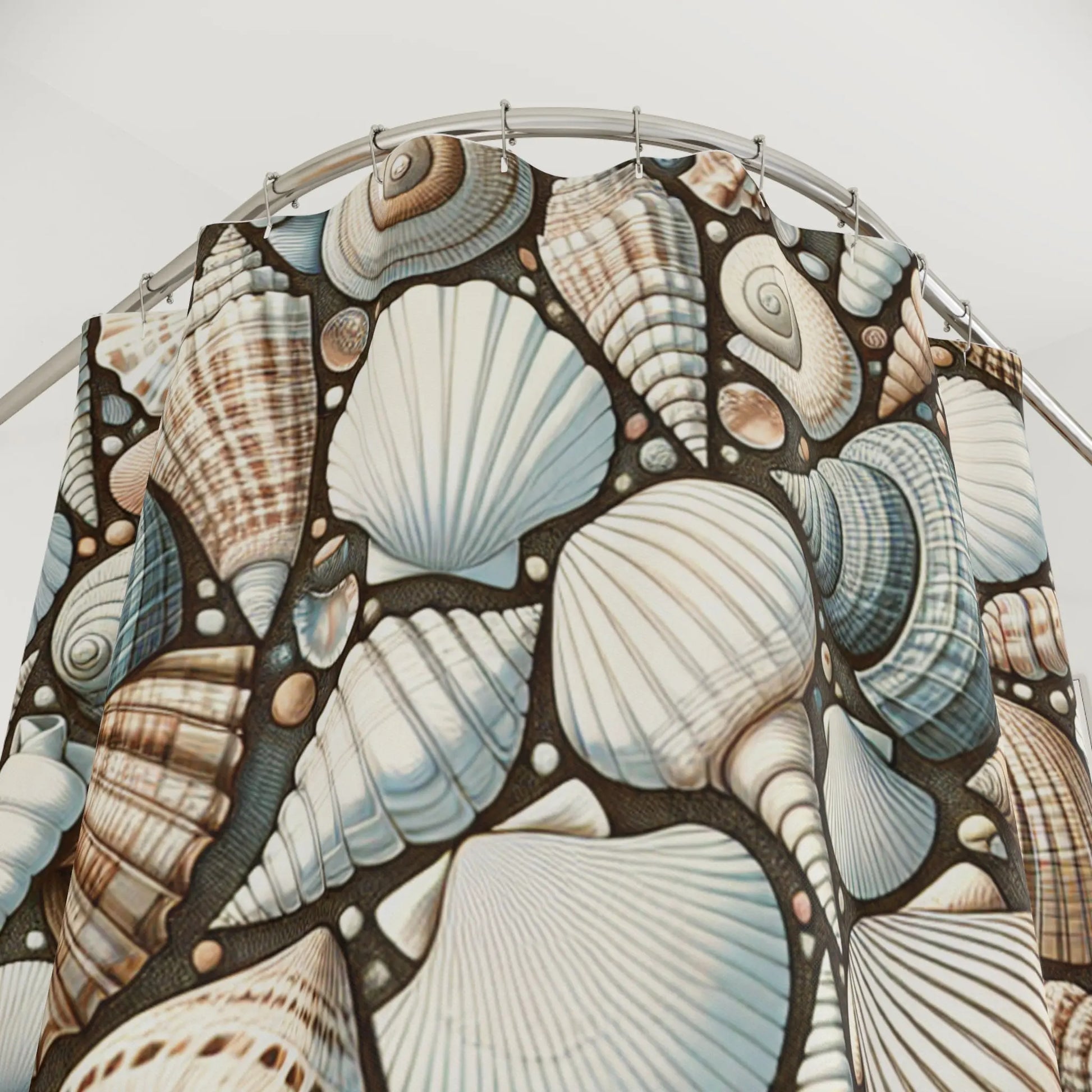 Shower Curtains Sea Shell Pattern Printify