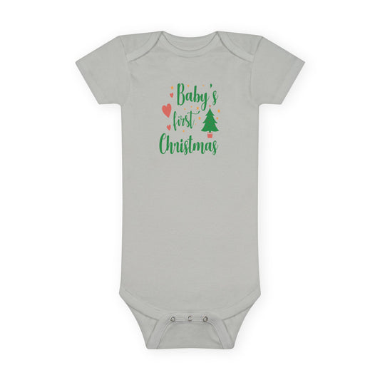 Baby's First Christmas Onesie, Baby Christmas Outfit, Cute Infant Bodysuit, Holiday Gift, Newborn Apparel