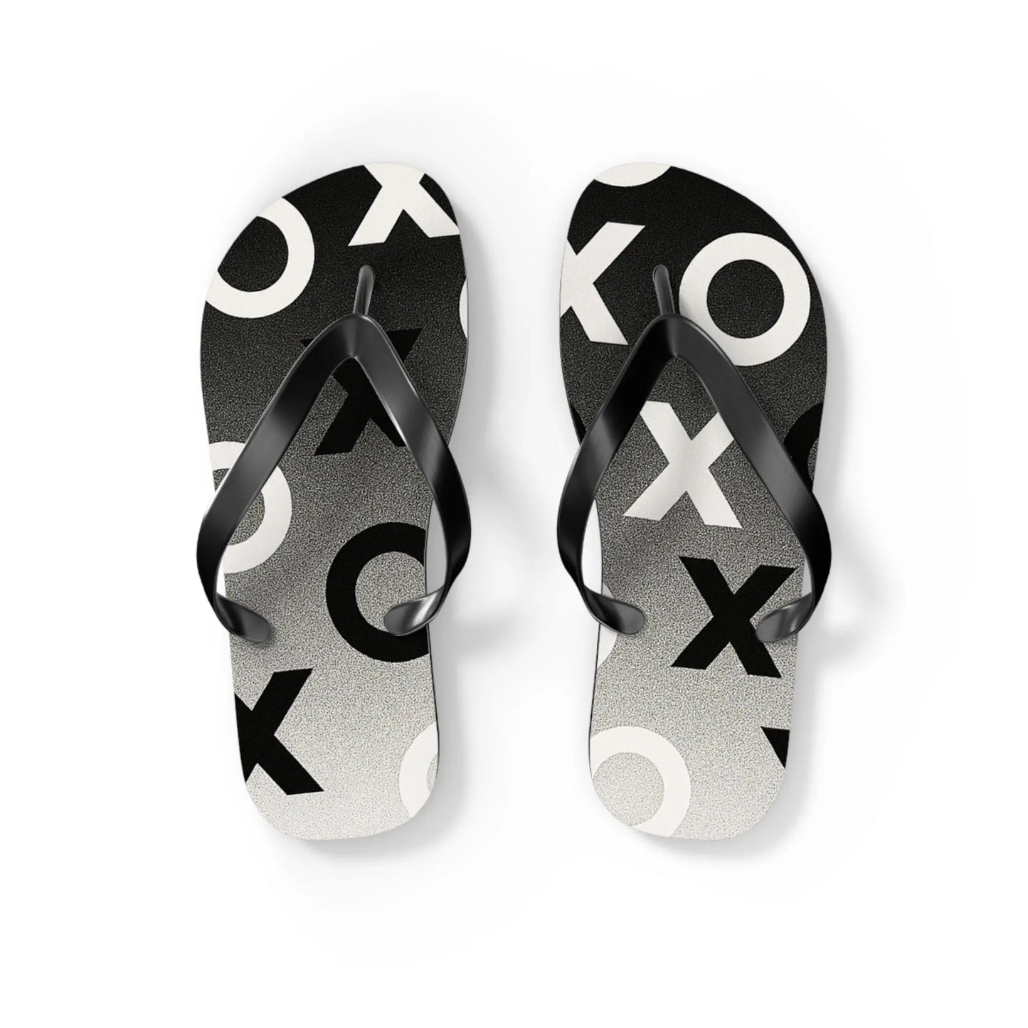 Stylish Flip Flops with Minimalist OX Design, Beach Footwear, Summer Sandals, Casual Summer Vibes, Vacation Essentials Printify