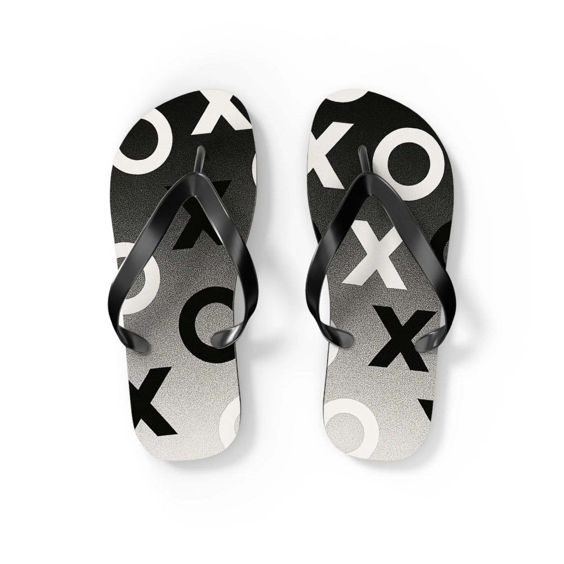 Stylish Flip Flops with Minimalist OX Design, Beach Footwear, Summer Sandals, Casual Summer Vibes, Vacation Essentials Printify