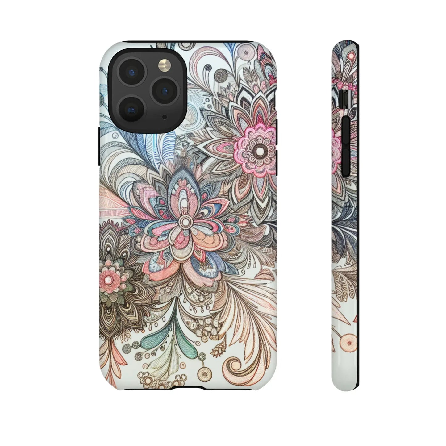 Floral Phone Case, Tough Cases, Protective mobile cover for flower lovers, Gift for her, Stylish phone accessory, Unique floral [...] Printify