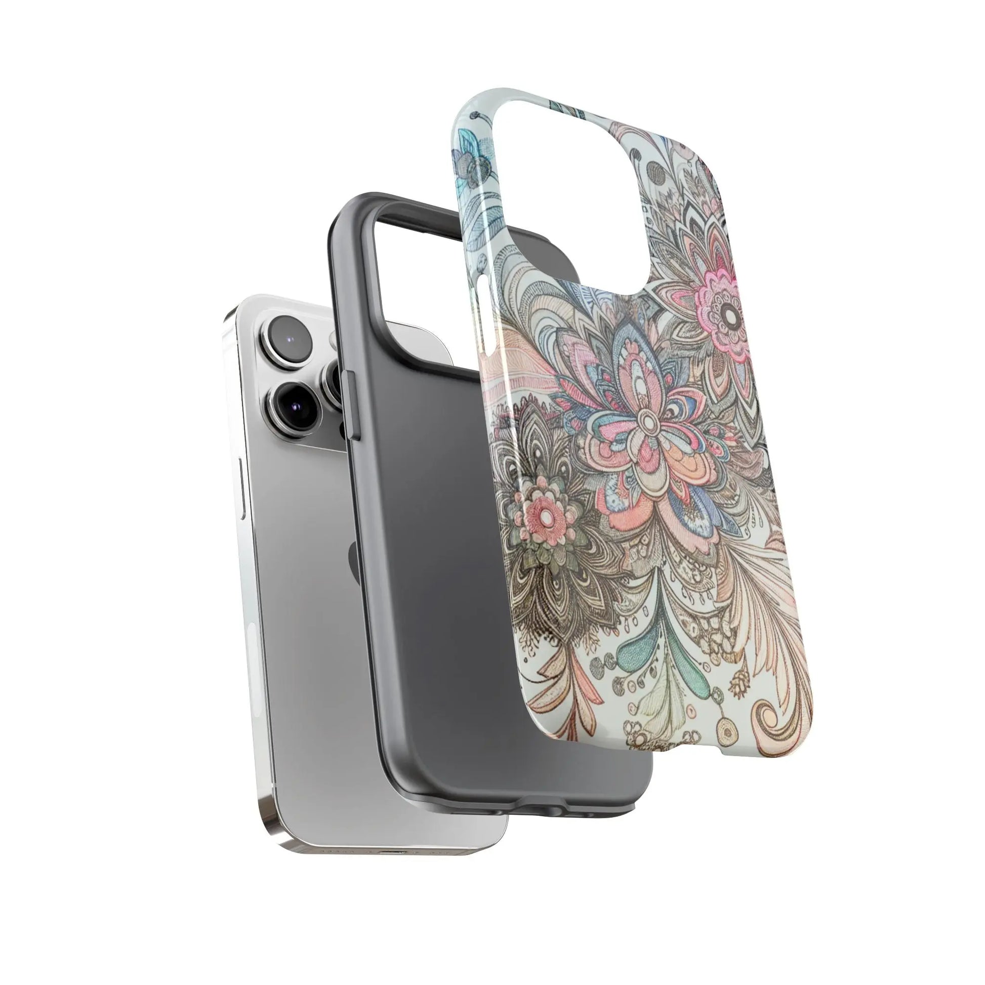 Floral Phone Case, Tough Cases, Protective mobile cover for flower lovers, Gift for her, Stylish phone accessory, Unique floral [...] Printify
