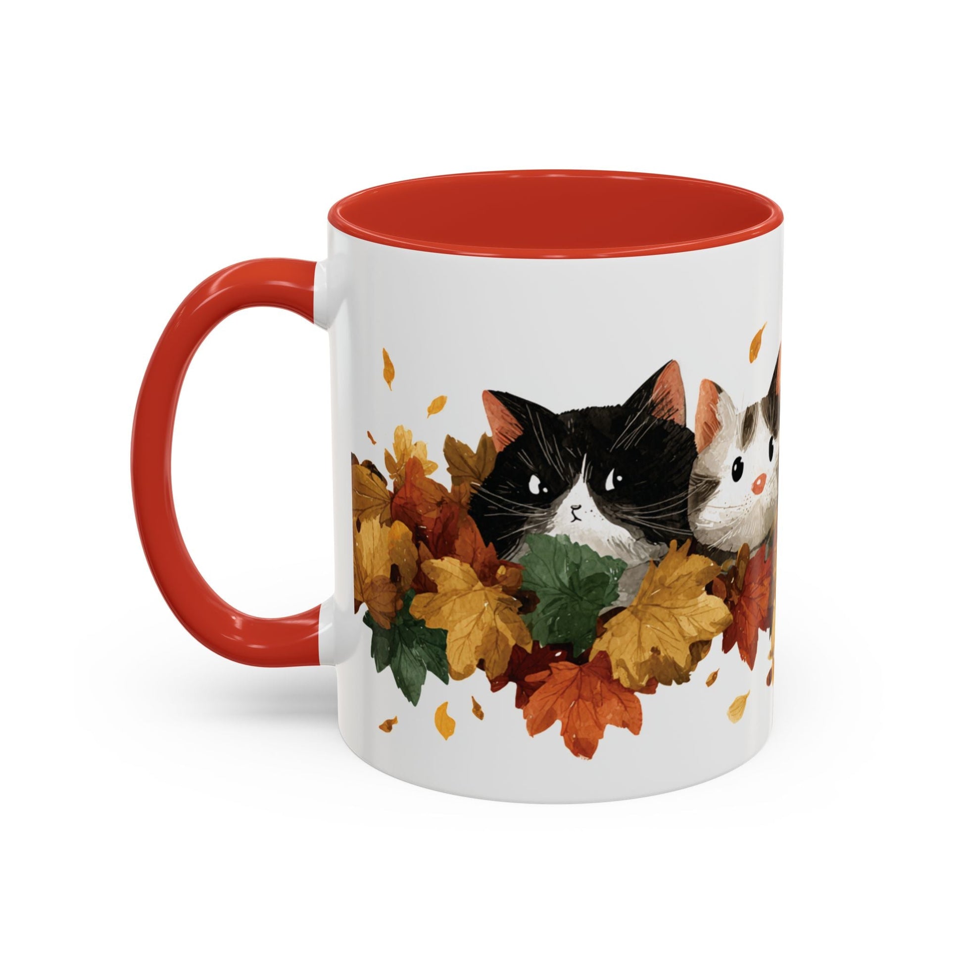Autumn Cat Coffee Mug, Cute Animal Mug, Fall Decor, Gift for Cat Lovers, Warm Beverage Cup, Thanksgiving Coffee Cup Printify