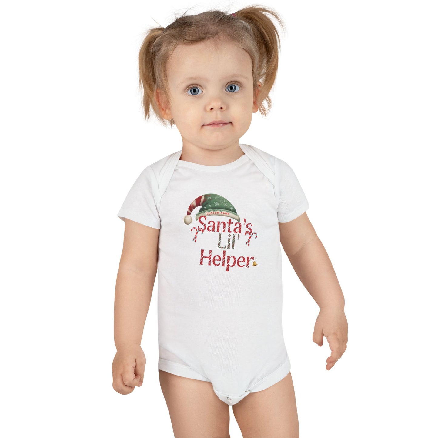 Personalized Santa's Lil Helper Baby Onesie, Christmas Baby Outfit, Holiday Gift for New Parents, Cute Baby Bodysuit, Infant Wear