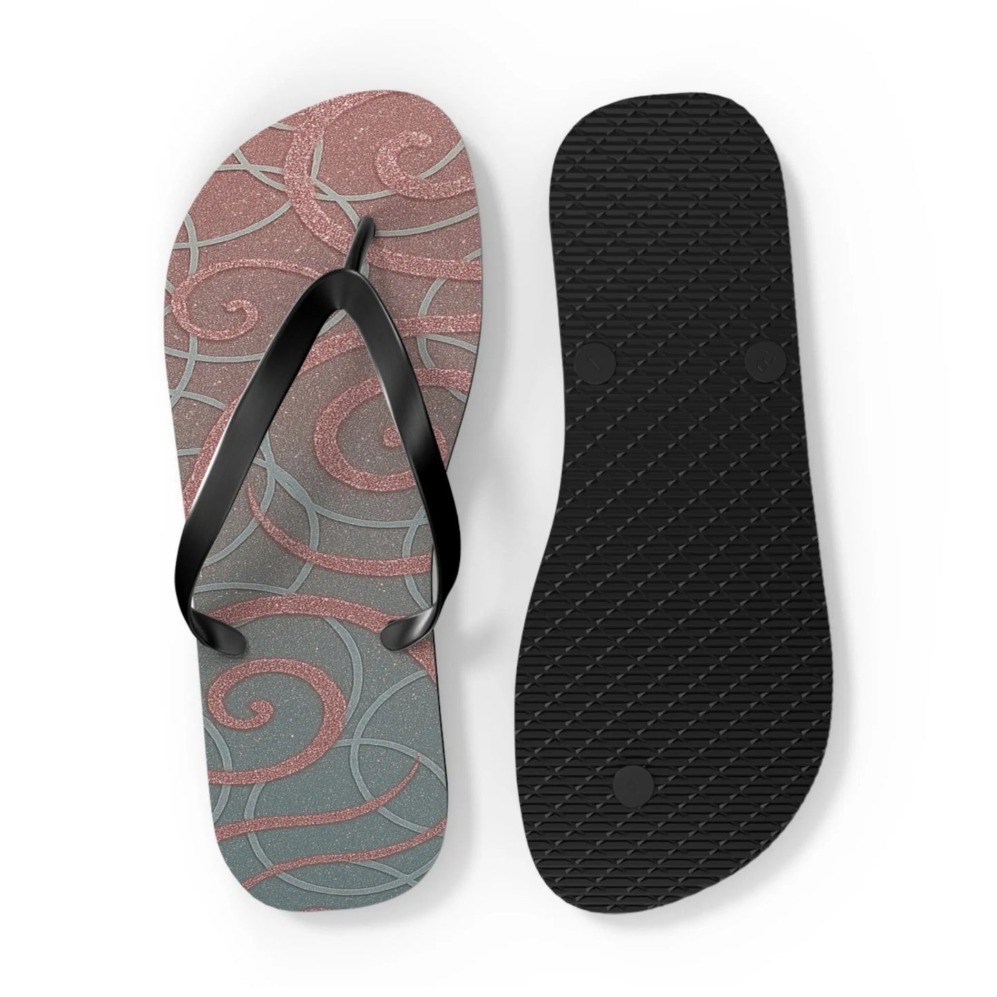 Elegant Swirl Flip Flops | Stylish Summer Footwear, Beach Vibes, Vacation Sandals, Poolside Comfort, Perfect Gift Printify