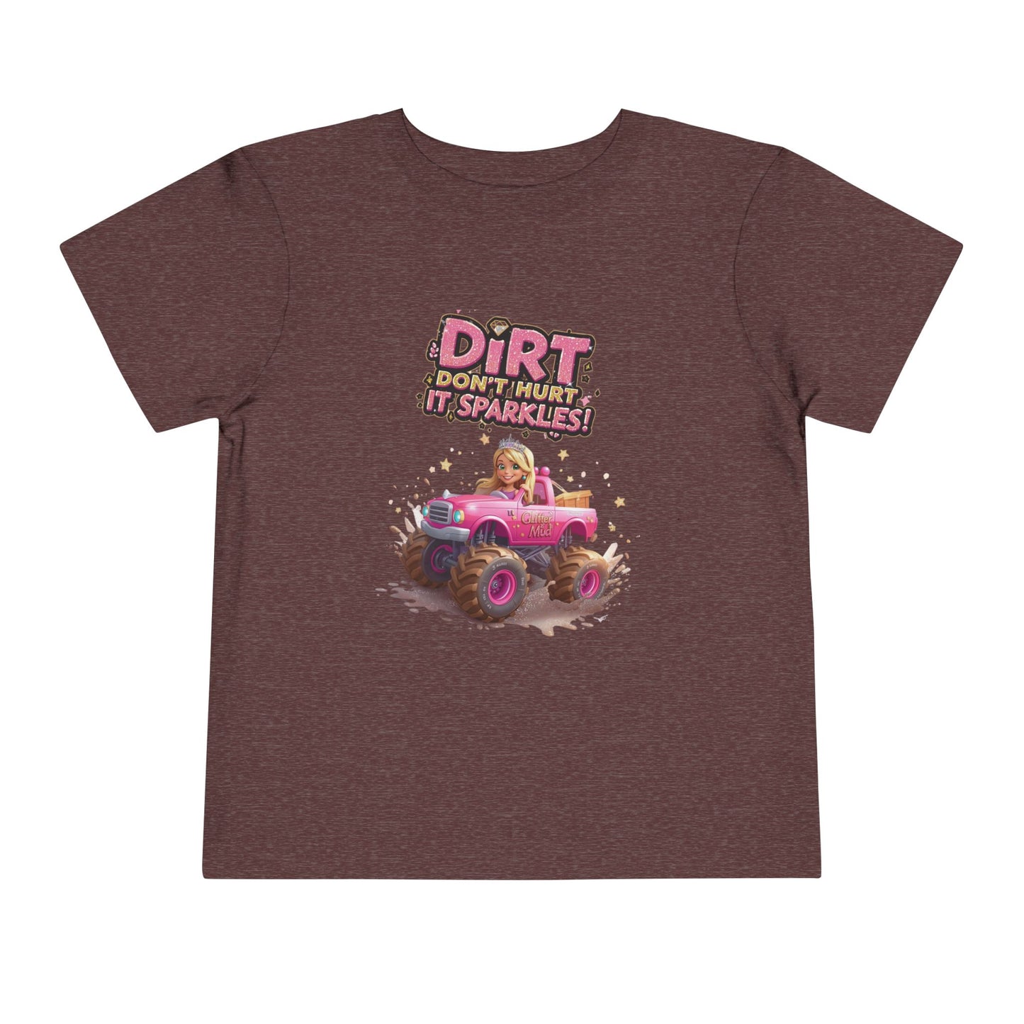 Toddler Tee, Princess in a Pink Monster Truck Dirt Don't Hurt It Sparkles Shirt, Kids Birthday Gift, Cute Girl's Top, Baby Shower Present,