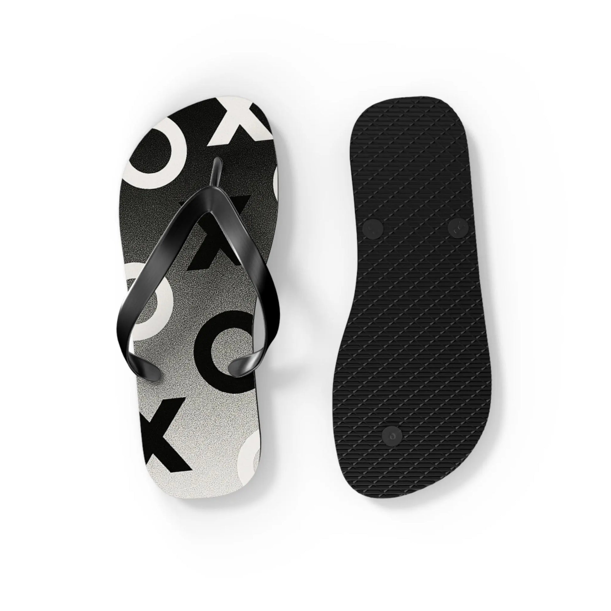 Stylish Flip Flops with Minimalist OX Design, Beach Footwear, Summer Sandals, Casual Summer Vibes, Vacation Essentials Printify