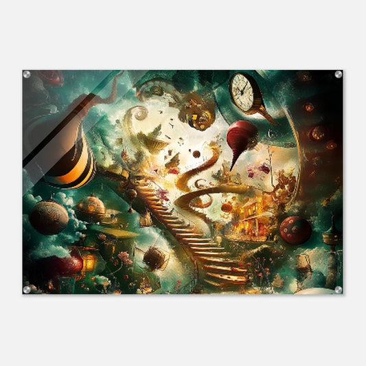 A Wonderland Tornado" Acrylic Print – Exclusive AI-Generated Surreal Fantasy Art (28x40) | Unique Everyday Designz Home, Gifts & Apparel A Lid for Every Pot ~Everyday Designz~