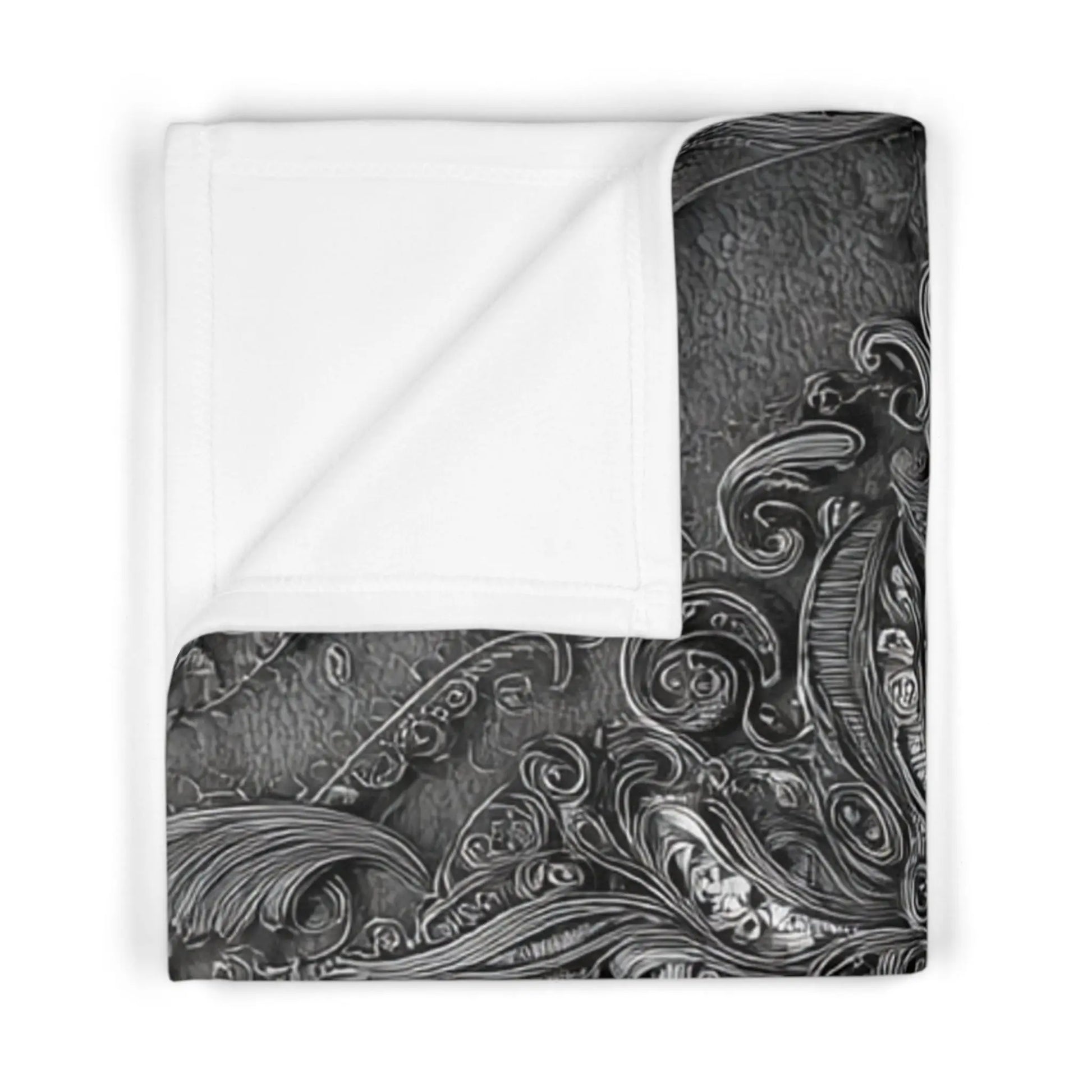Baby Blanket - Elegant Black Velvet Vintage Design Printify