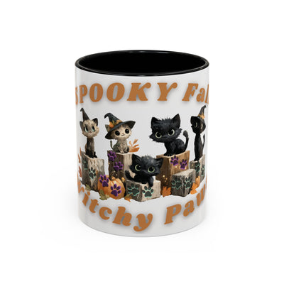 Spooky Black Cat Coffee Mug, Halloween Mug, Fall Decor, Cat Lover Gift, Witchy Paws, Seasonal Mugs
