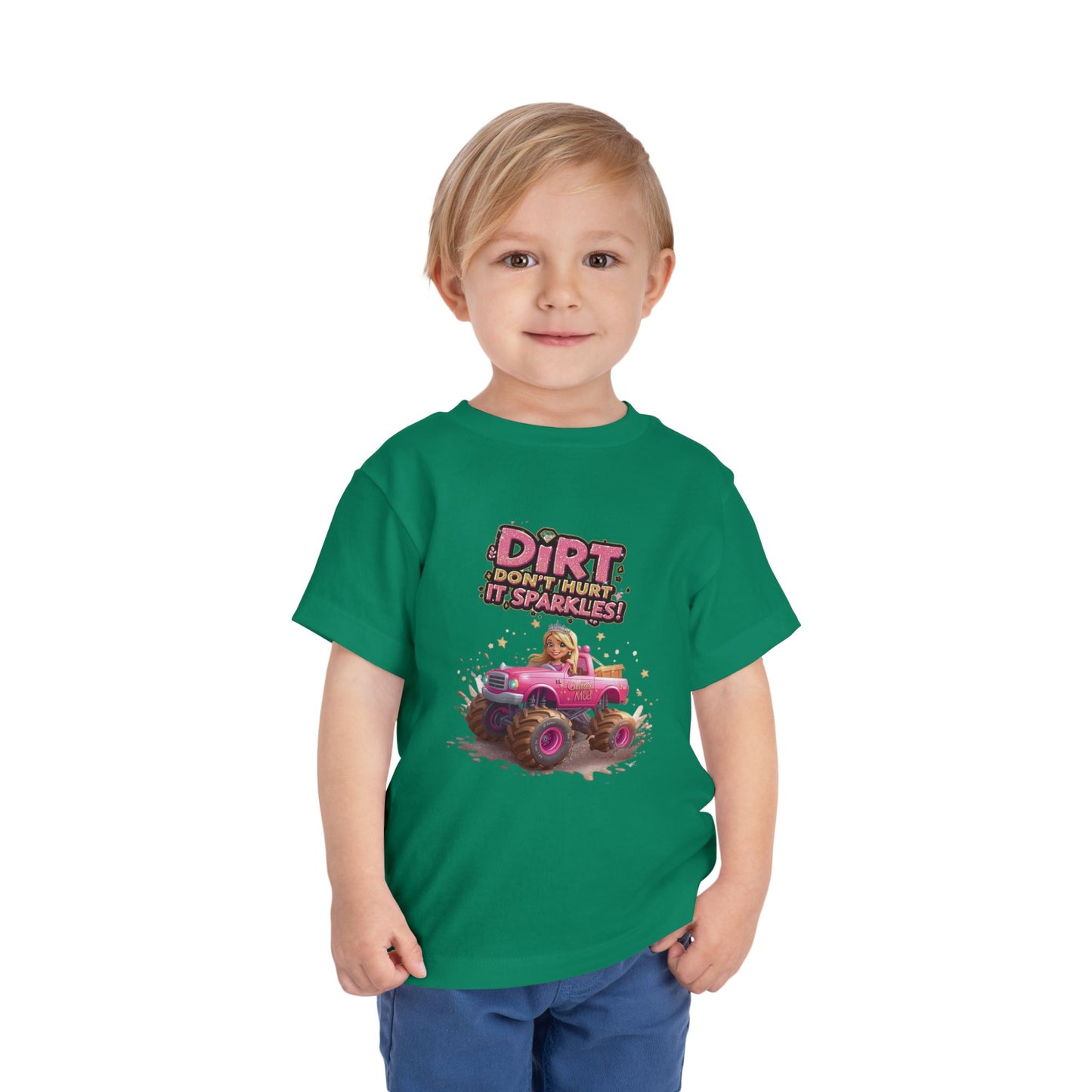 Toddler Tee, Princess in a Pink Monster Truck Dirt Don't Hurt It Sparkles Shirt, Kids Birthday Gift, Cute Girl's Top, Baby Shower Present,