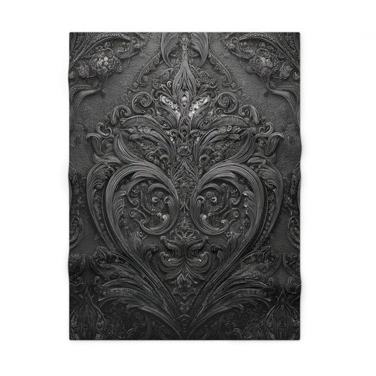 Baby Blanket - Elegant Black Velvet Vintage Design Printify