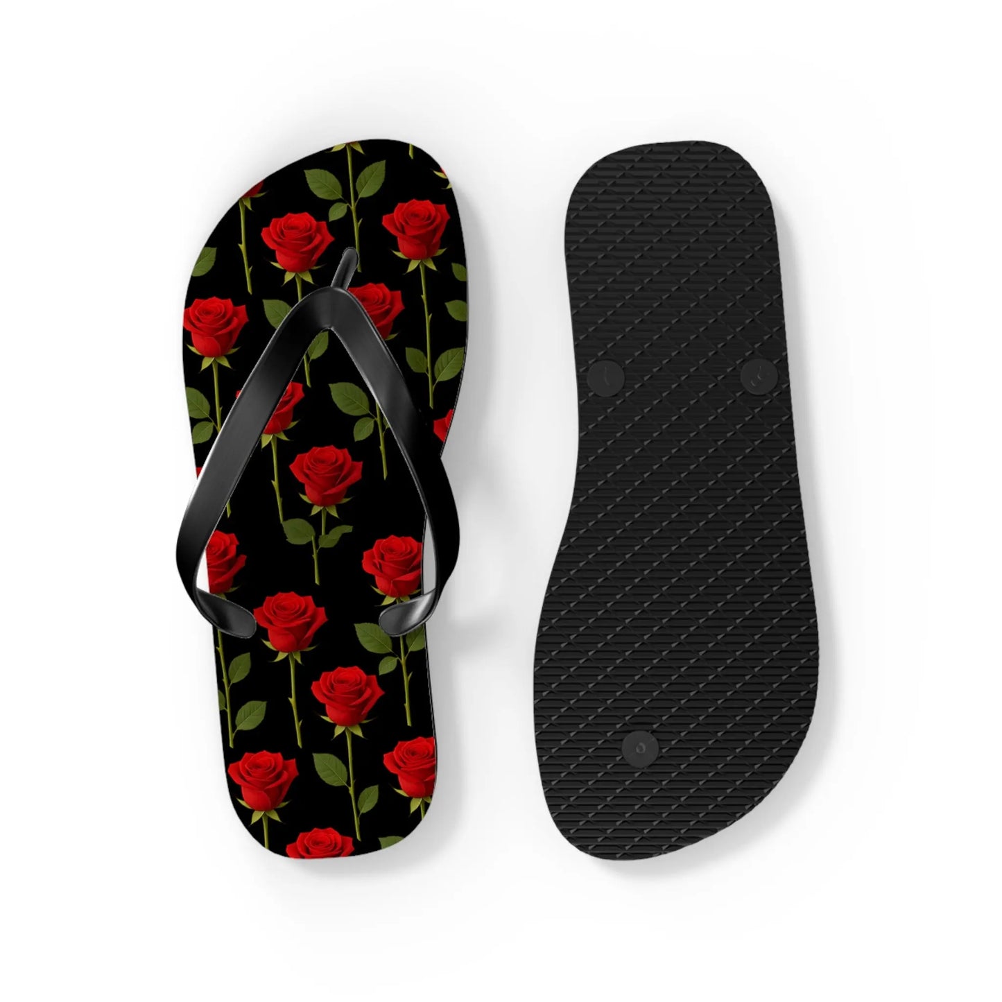 Flip Flops - Long Stemmed Roses Beach Sandals Printify