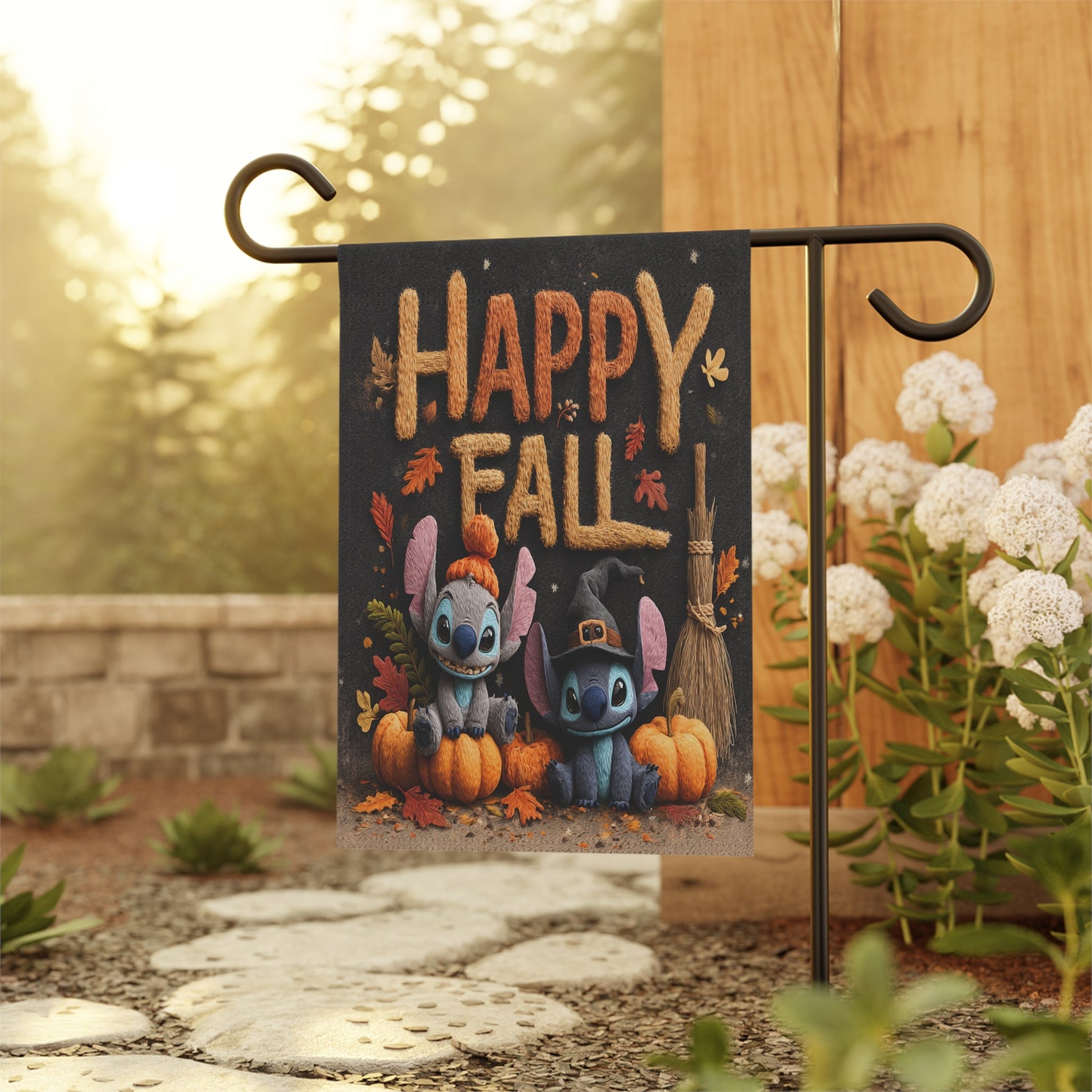 Autumn Garden Banner, Fall Decor, Happy Fall Flag, Outdoor Home Decoration, Halloween Yard Sign, Seasonal Garden Flag Printify